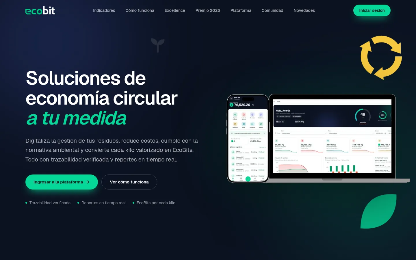Vista previa del sitio EcoBit