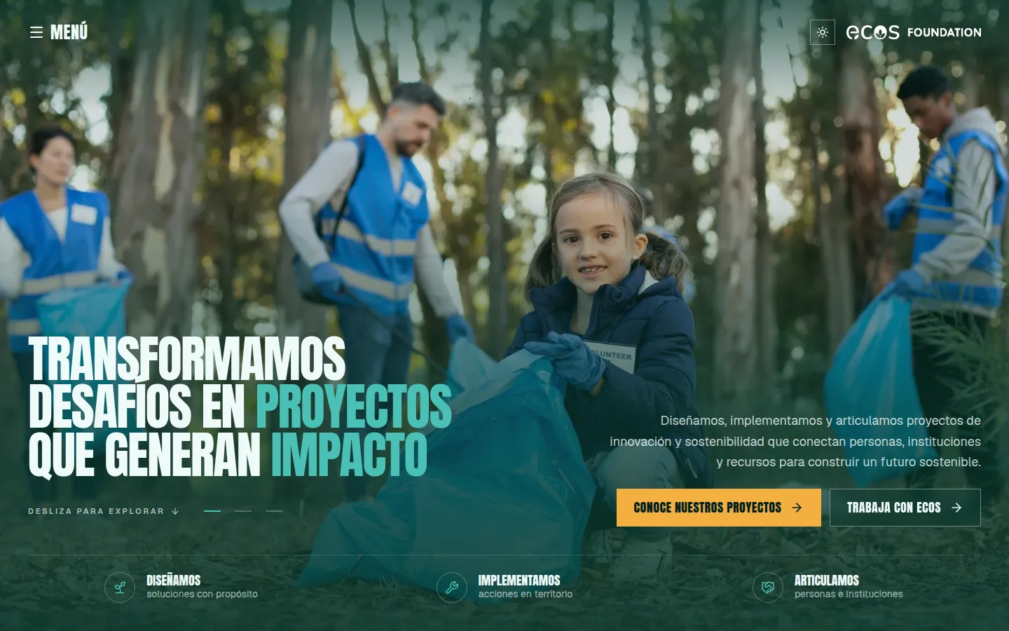Vista previa del sitio Ecos Foundation