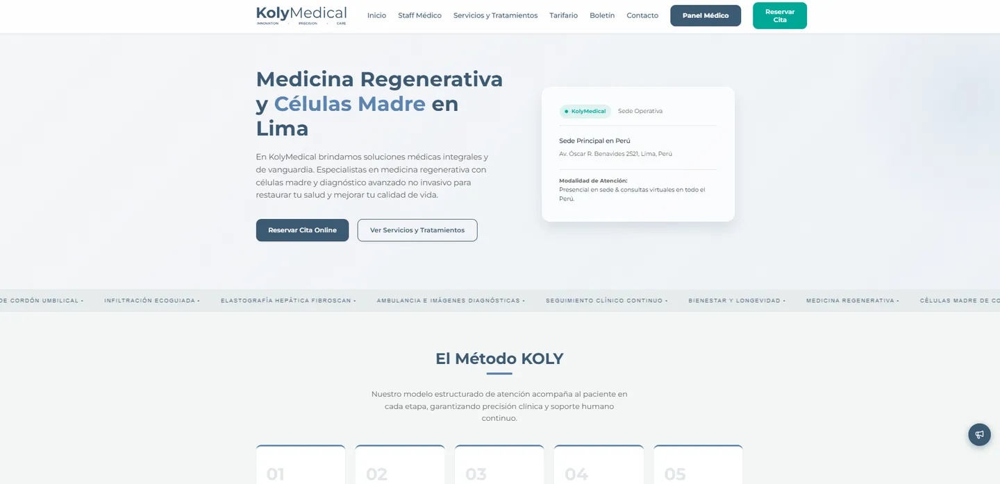 Vista previa del sitio KolyMedical